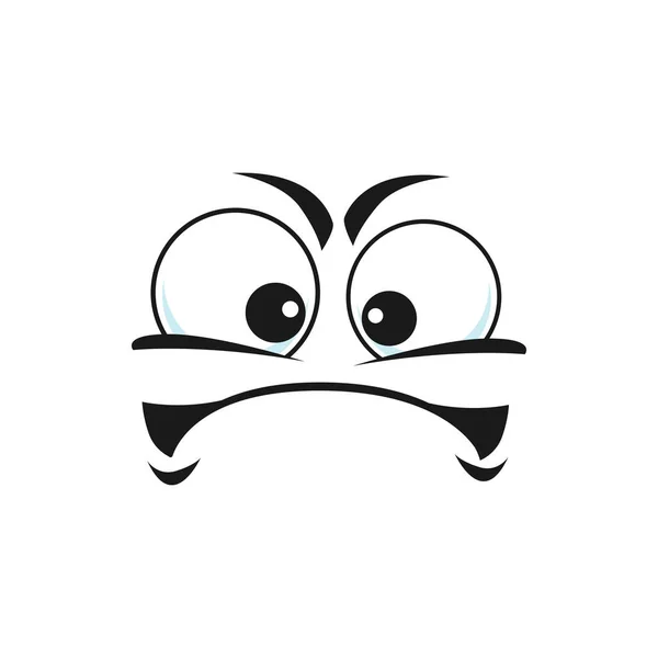 Deprimido Triste Perturbado Emoticon Personagem Emoji Ícone Isolado Vetor Entediado — Vetor de Stock