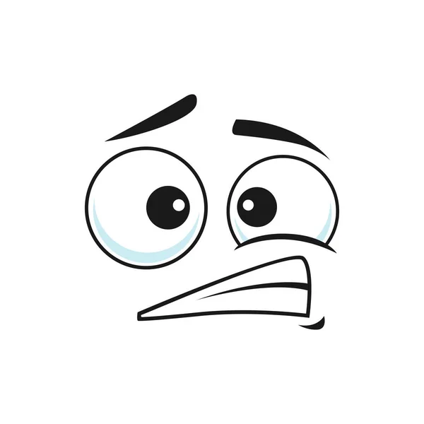 Dessin Animé Visage Vecteur Embarras Déconfiture Emoji Drôle Expression Faciale — Image vectorielle