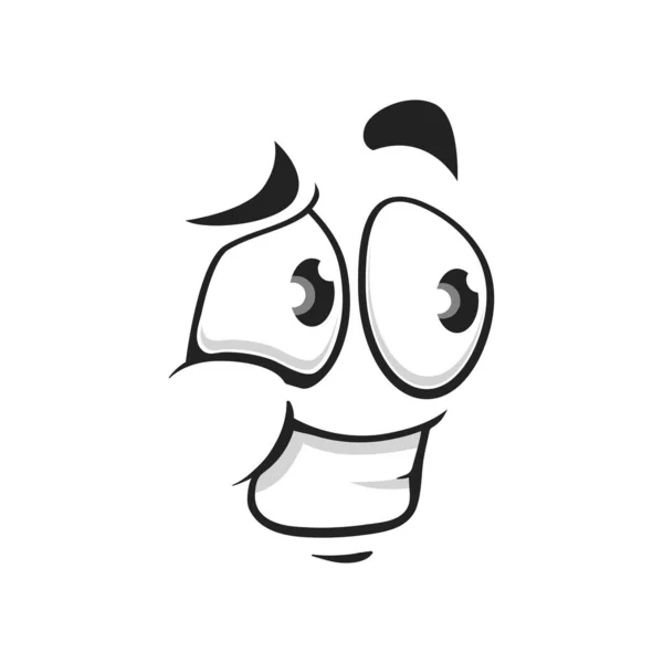 Мультяшне Обличчя Винною Посмішкою Вектор Соромно Або Hangdog Emoji Смішне — стоковий вектор