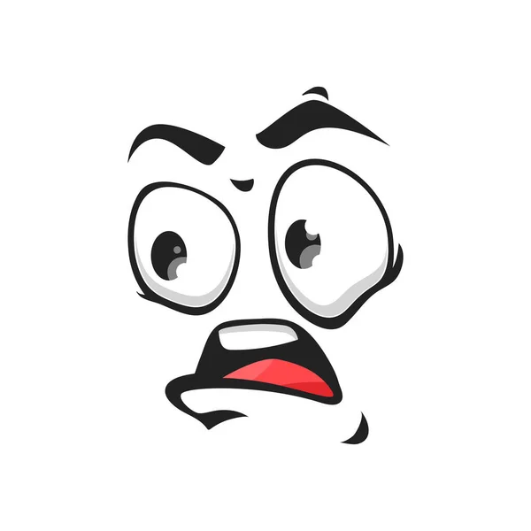 Cartoon Grumble Face Vector Emoji Annoyed Eyes Open Mouth Negative — Stock Vector