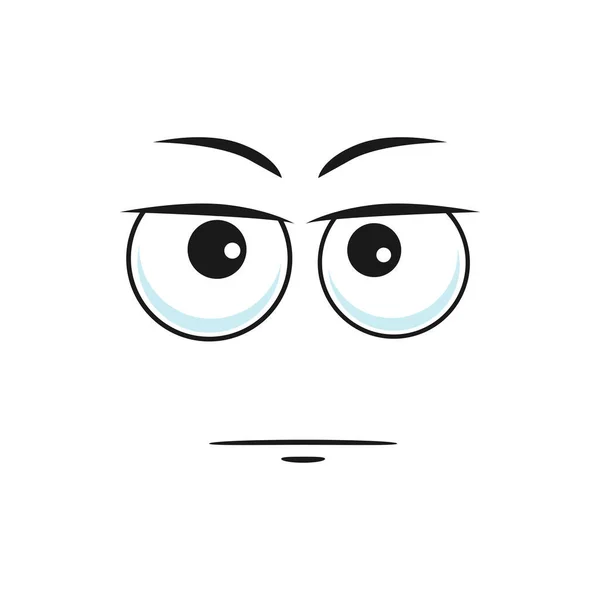 Tecknad Ansikte Vektor Ikon Likgiltig Emoji Ansiktsuttryck Med Glaserade Ögon — Stock vektor