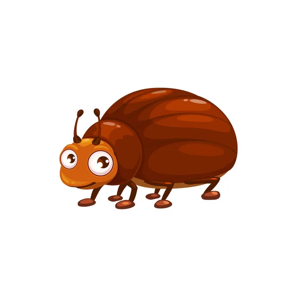 Vektorová Ikona Cartoon Bug Legrační Hmyz Roztomilou Tváří Velkýma Očima — Stockový vektor