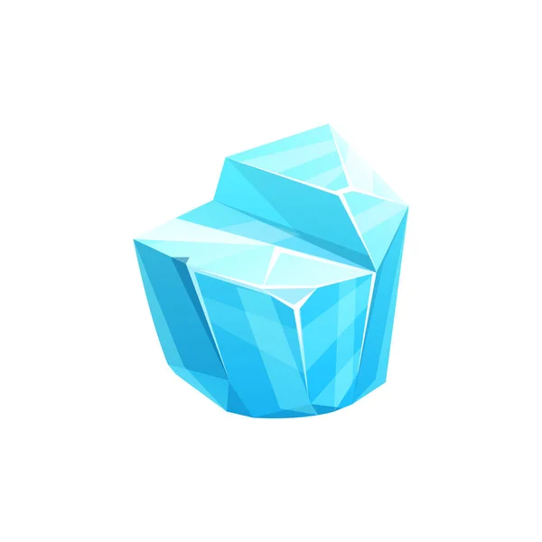 Eiskristall Blaues Eisschollen Vektor Symbol Salzmineral Oder Höhlenstalagmit Mütze Schneewehe — Stockvektor