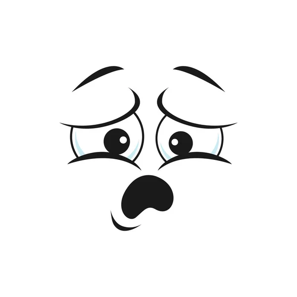 Emoticon Perturbado Expressão Facial Triste Ícone Isolado Vetor Entediado Chorando — Vetor de Stock