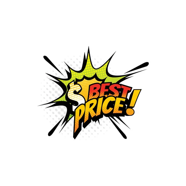 Pop Art Speciální Nabídka Nejlepší Cena Retro Komické Bubliny Izolované — Stockový vektor