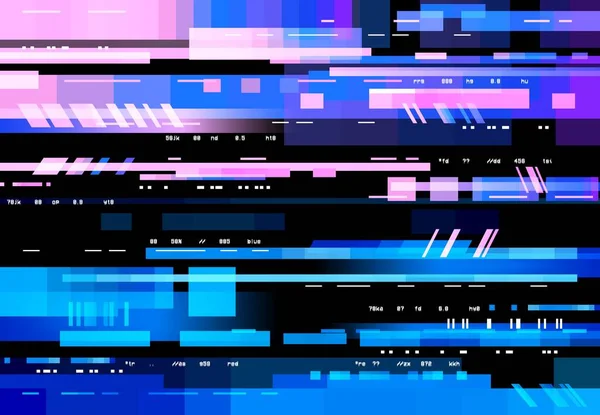 Pantalla Glitch Con Píxeles Ruido Digital Fondo Vectorial Sin Señal — Vector de stock