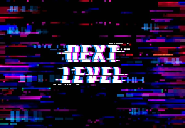 Glitch Background Next Level Pixels Digital Noise Screen Vector Glitch — Stock Vector