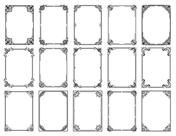 Cadres Floraux Avec Des Bordures Vintage Ornements Fleurs Vectorielles Des — Image vectorielle