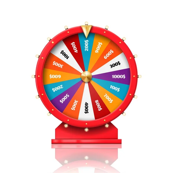 Roue Fortune Chance Gagner Jeu Spin Roulette Casino Vecteur Roue — Image vectorielle