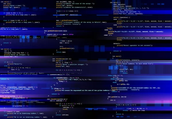コンピュータ画面のグリッチ プログラミングコードのグリッチ 仮想環境 プログラム機能障害とデータ損失 重大なコードミス ハッカー攻撃またはハードウェアの誤動作の概念ベクトル背景 — ストックベクタ
