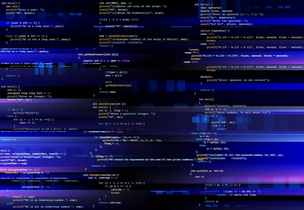 Schermo Del Computer Difettoso Codice Programmazione Glitch Ambiente Virtuale Guasto — Vettoriale Stock