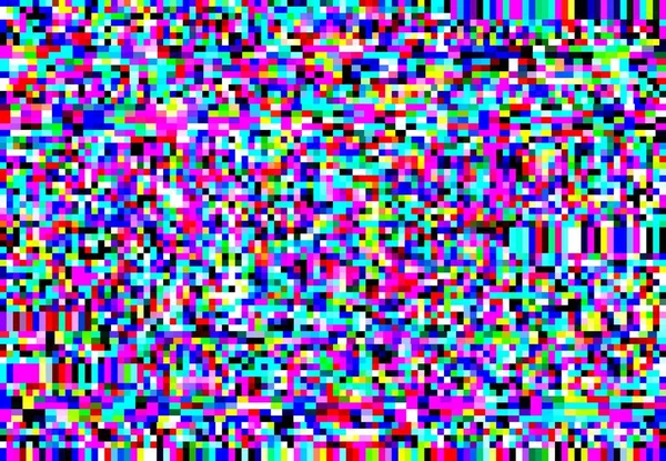 Fundo Abstrato Com Efeito Falha Distorção Vetorial Pixels Aleatórios Coloridos —  Vetores de Stock