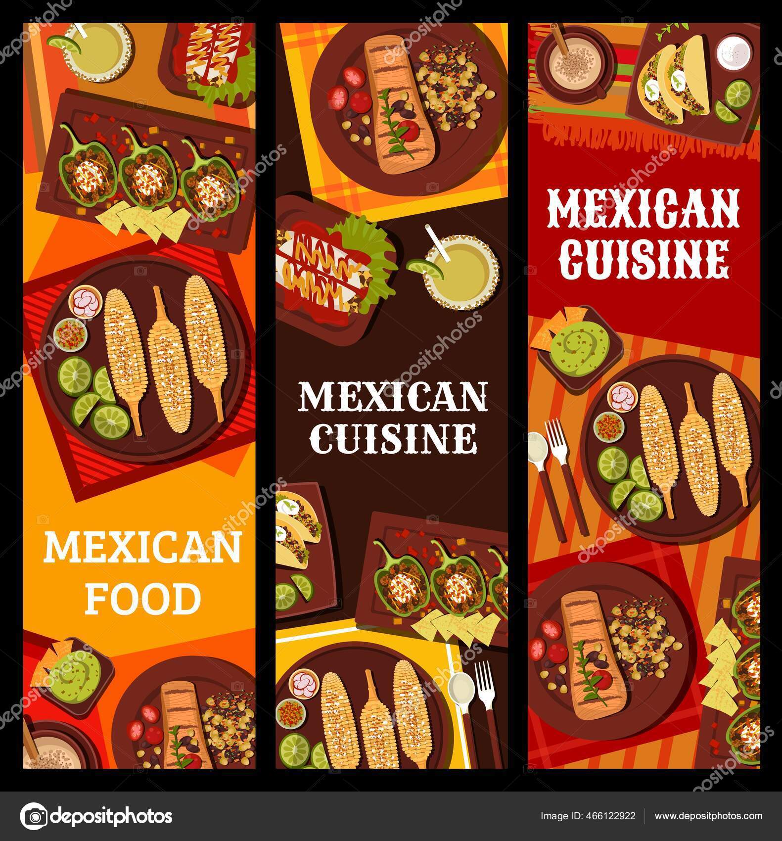 Modelo de banner do  de restaurante de comida mexicana