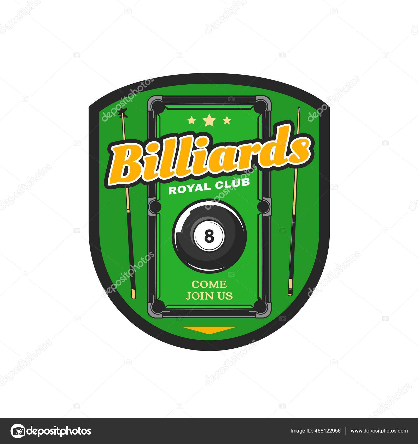 ícone Billiard Snooker Ou Clube Desportivo Ilustração do Vetor