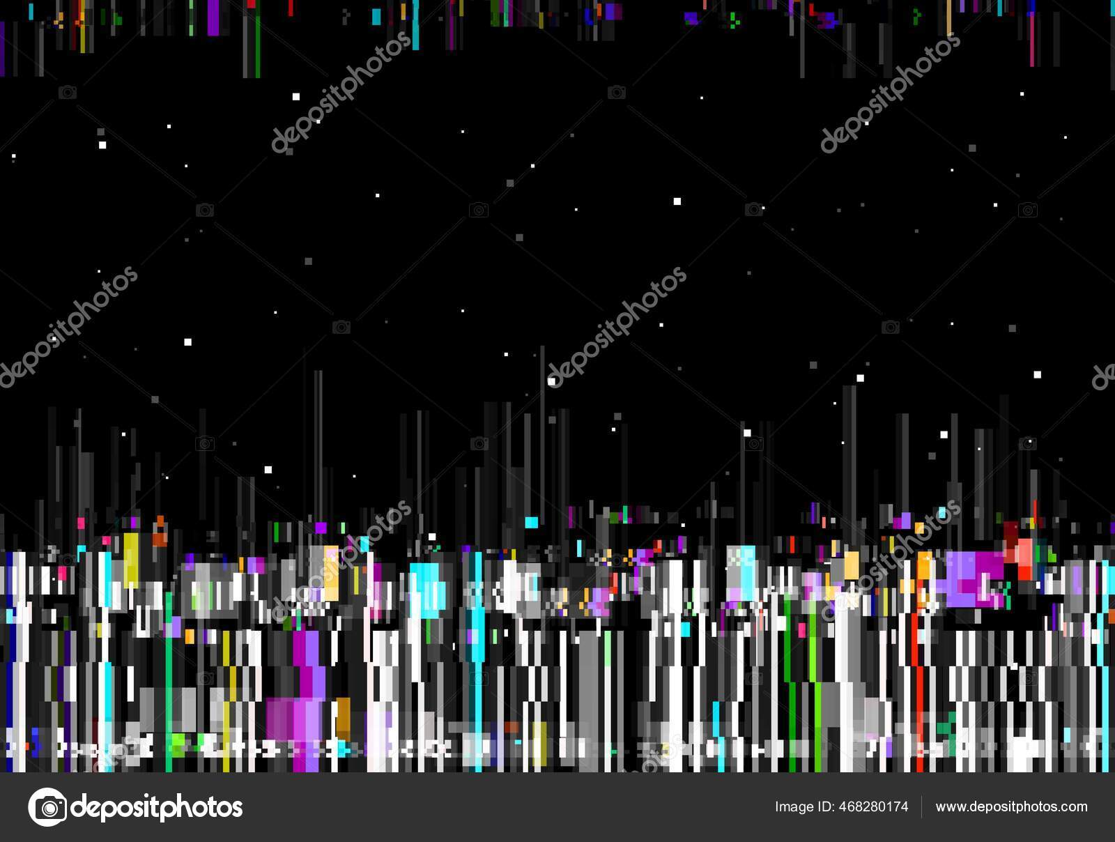 Abstract background with glitch effect, vector distorted glitch