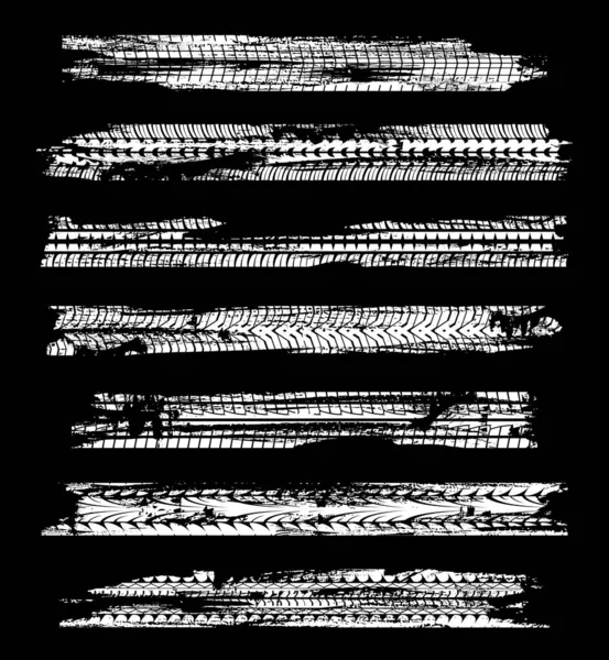 Des Traces Pneus Des Empreintes Pneus Vectorielles Traces Roues Voiture — Image vectorielle