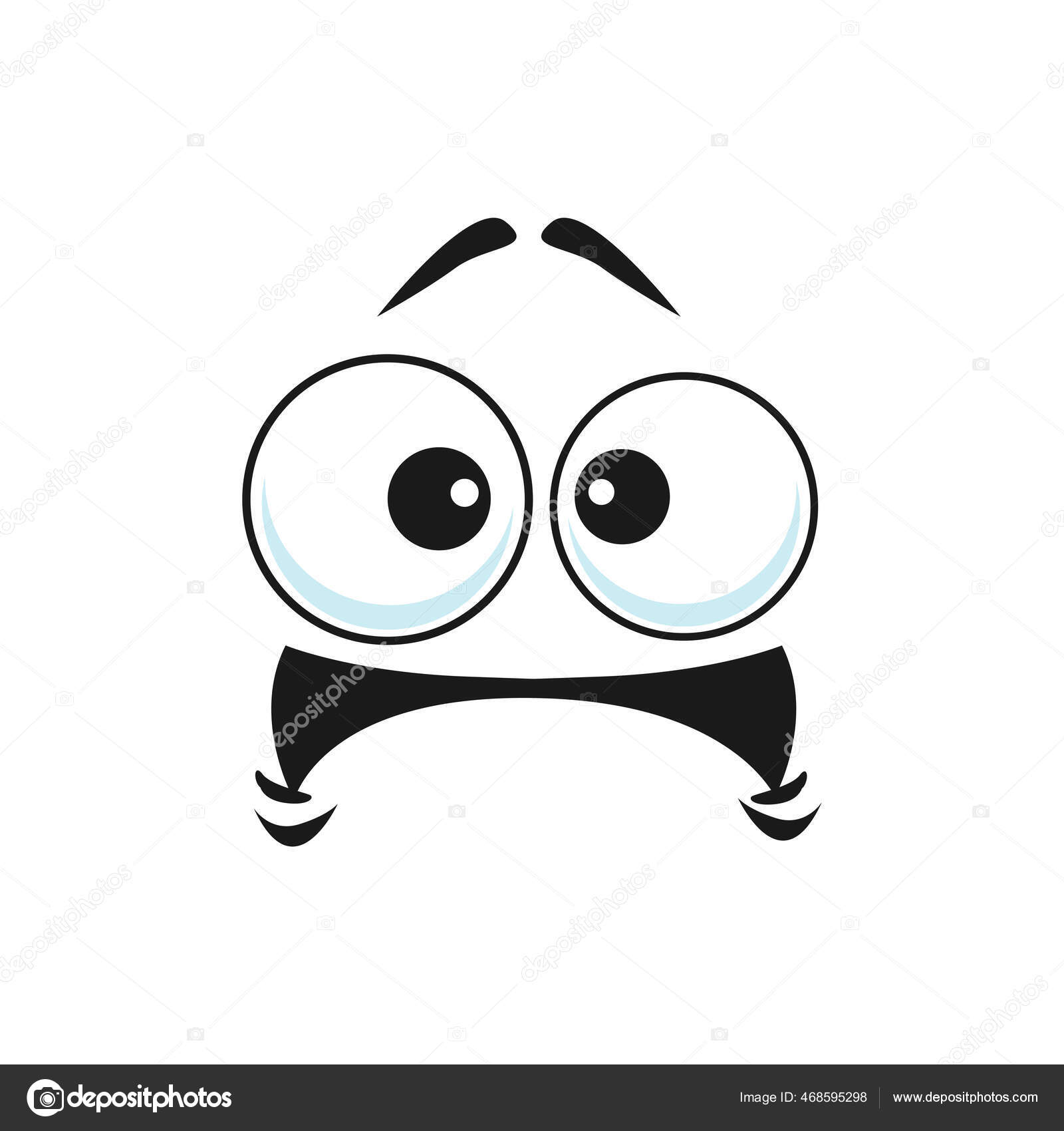 Cartoon Facial Expression Emotion Scared Sad Cry Eye (Download Now) 