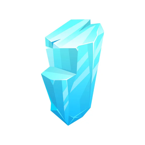 Cristal Hielo Icono Iceberg Cubo Congelado Nieve Vector Azul Frío — Vector de stock