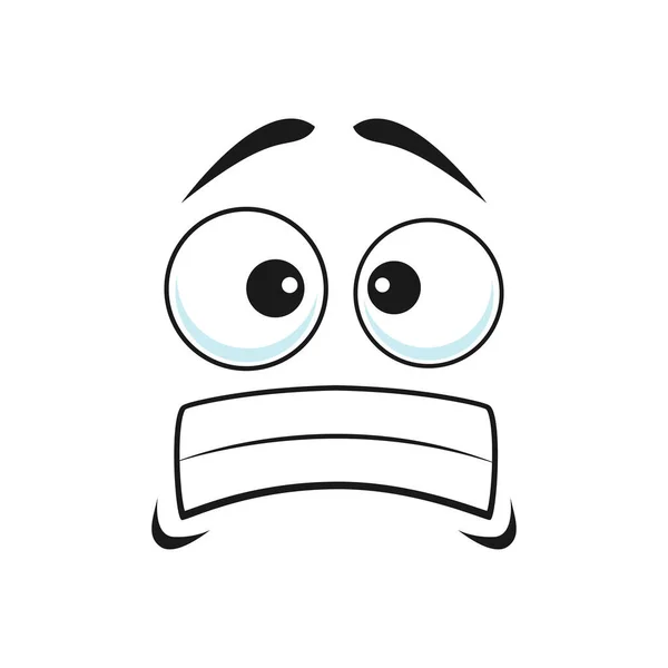 Puzzled Confused Emoticon Closed Toothy Mouth Isolated Vector Uncertain Smiley — Stok Vektör