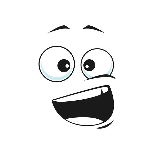 Emoji Sonriente Feliz Con Los Ojos Grandes Boca Abierta Amplia — Vector de stock