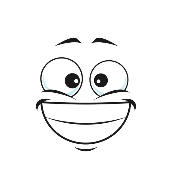 Sonriente Sonriente Mostrando Dientes Cara Feliz Con Amplia Sonrisa Icono — Vector de stock