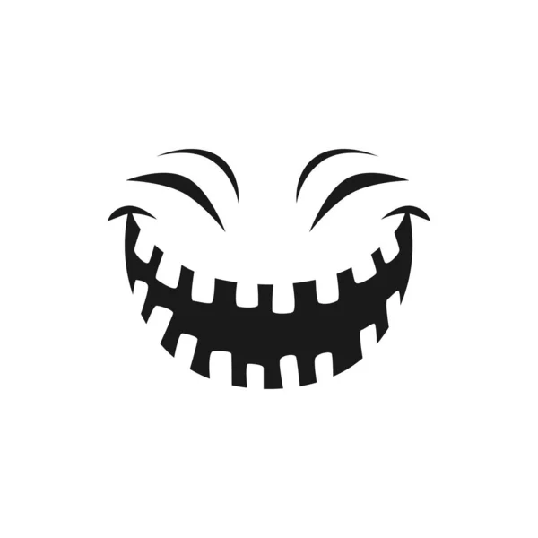 Halloween Smiling Face Vector Icon, Scary Smile Stock Vector - Illustration  of monster, demon: 255037336