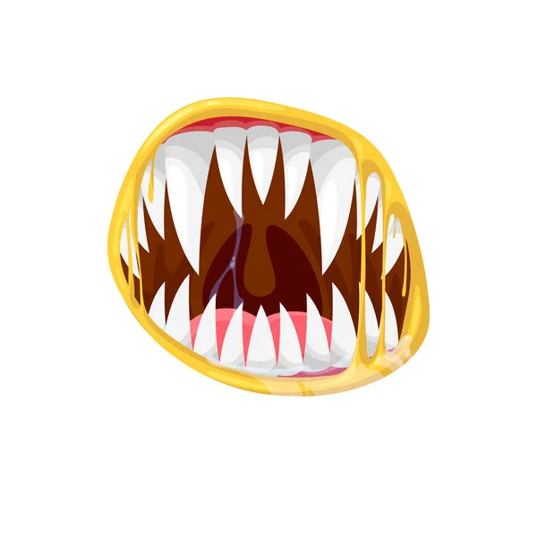 Monster Mouth Vector Icon Creepy Jaws Alien Roar Maw Sharp — Stock Vector