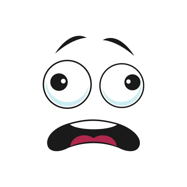 Vecteur Stock Cartoon face vector icon, frightened worry emoji