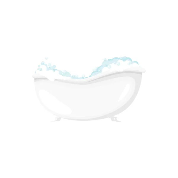 Banyodaki Sabunlu Baloncuklar Karikatür Ikonunu Izole Etti Köpüklü Küvet Sabun — Stok Vektör