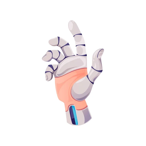 Hand Robot Cyborg Artificial Machine Arm Vector Future Tech Cyber — Stock Vector