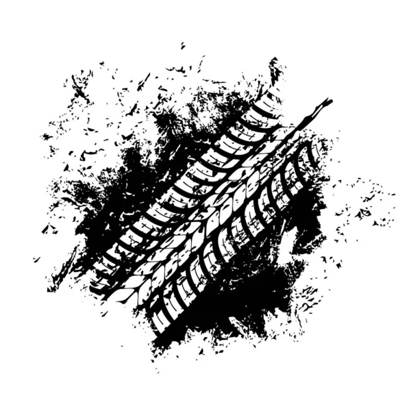 Offroad Sport Grunge Tire Print Vector Tyre Track Dirty Spot — 스톡 벡터