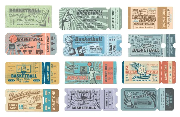 Entradas Juego Baloncesto Torneo Deportivo Campeonato Equipo Entrada Partido Final — Archivo Imágenes Vectoriales