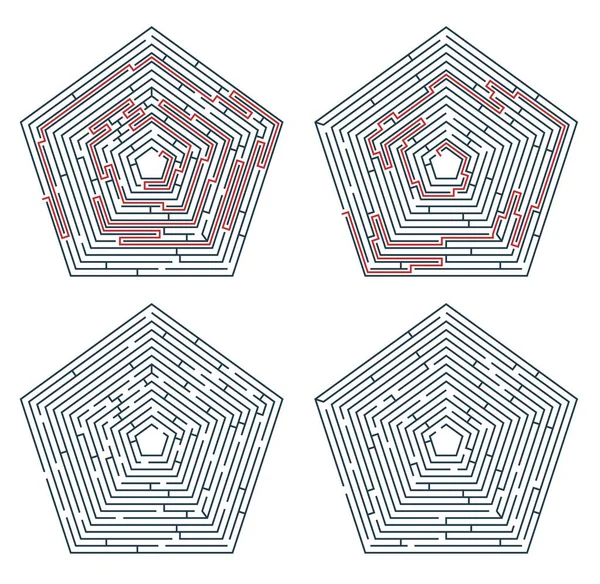 Labyrinthe Labyrinthe Jeu Labyrinthe Puzzle Avec Sortie Manière Échapper Vecteur — Image vectorielle