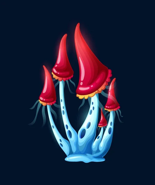 Fantasía Mágica Setas Rojas Bosque Amanita Venenosa Icono Dibujos Animados — Vector de stock