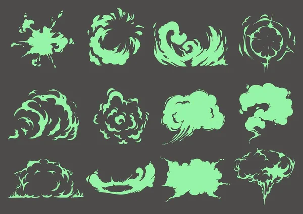 Мультфільм Погано Зелений Запах Хмар Дим Токсична Пара Векторний Стронш — стоковий вектор