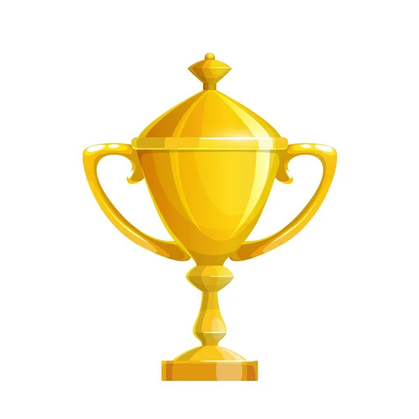 Χρυσό Κύπελλο Εικονίδιο Χρυσό Τρόπαιο Αθλητισμού Για Βραβείο Νικητής Πρώτη — Διανυσματικό Αρχείο