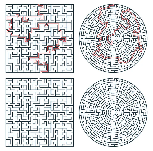 Labyrinthe Labyrinthe Jeu Logique Quiz Trouvez Chemin Chemin Sortie Recherche — Image vectorielle