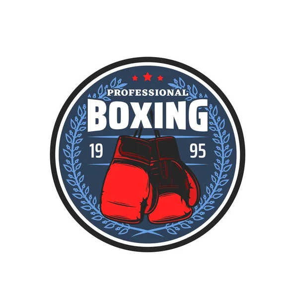 Icône Sport Professionnel Boxe Emblème Vectoriel Club Arts Martiaux Kickboxing — Image vectorielle
