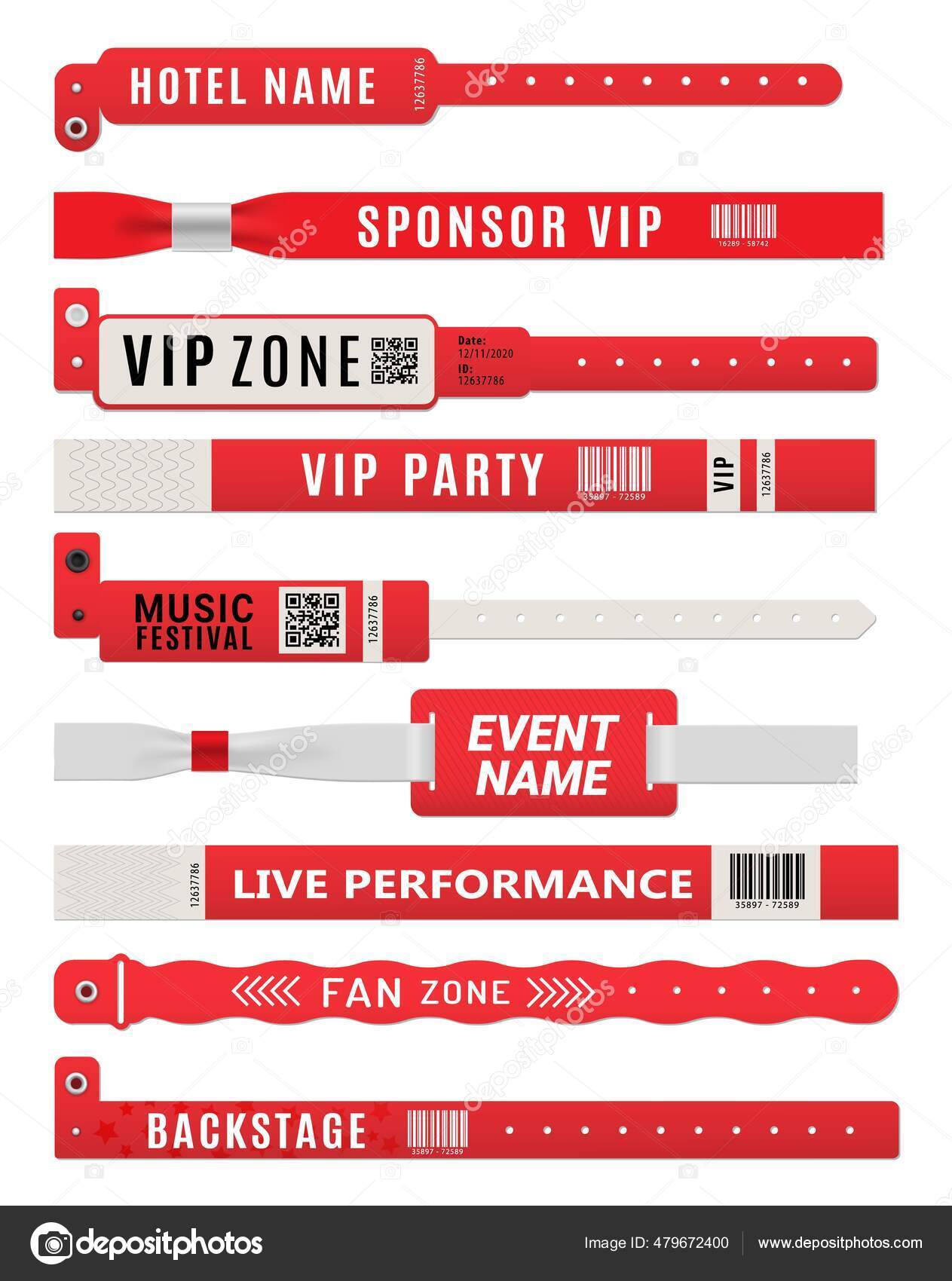 Paper event bracelet mockup. Admission wristband template for concert,  festival, cinema, party, disco entrance isolated on transparent background.  Patient identification band 18878163 Vector Art at Vecteezy