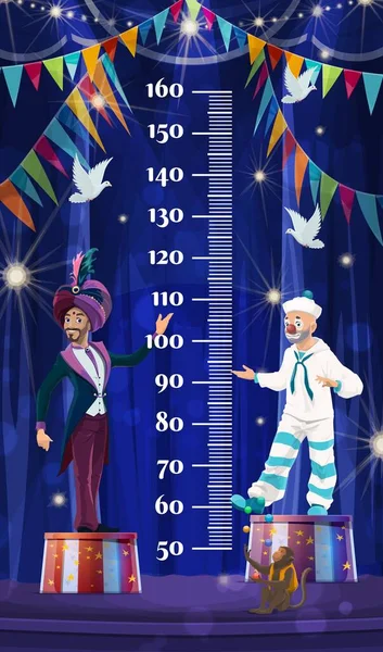 Kids Height Chart Shapito Circus Growth Measure Meter Cartoon Big — Vettoriale Stock