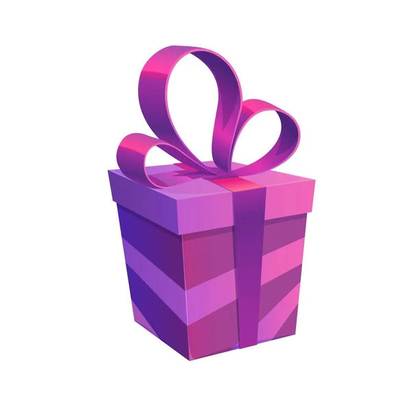 Пурпурова Скринька Подарунків Вектором Лука Ізольований Подарунок Різдво Або Хмас — стоковий вектор
