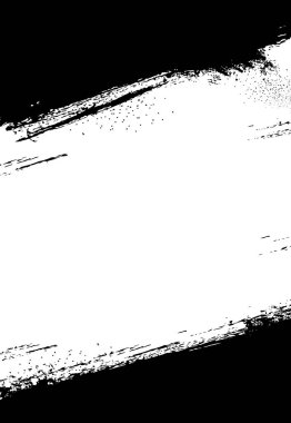 Grunge arka plan, beyaz fırça darbesi ve çizikler. Mürekkep, toprak ya da boya izi, grafik vektör arkaplanı, pürüzlü kenarlı pis doku, boya lekeleri, sprey veya leke.