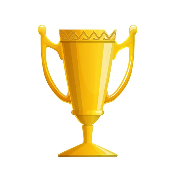 Golden Trophy Cup Vector Icon Isolated Winner Champion Award Cartoon — Stock Vector