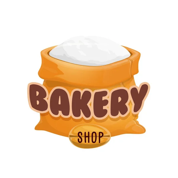 Backshop Symbol Mehlsack Und Weizenkorn Vektorsymbol Bäckerei Und Bäckereifachgeschäft Für — Stockvektor