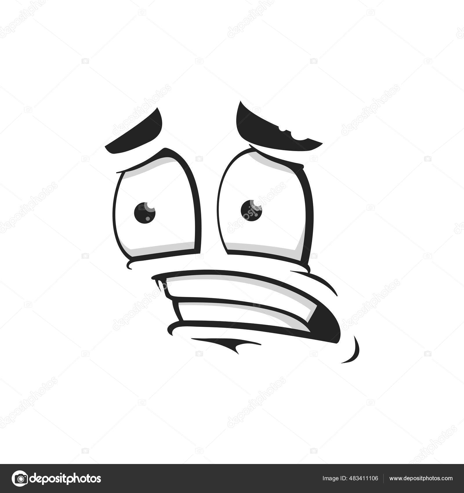 Cartoon Face Vector Icon Scared Funny Emoji Plaintive Facial