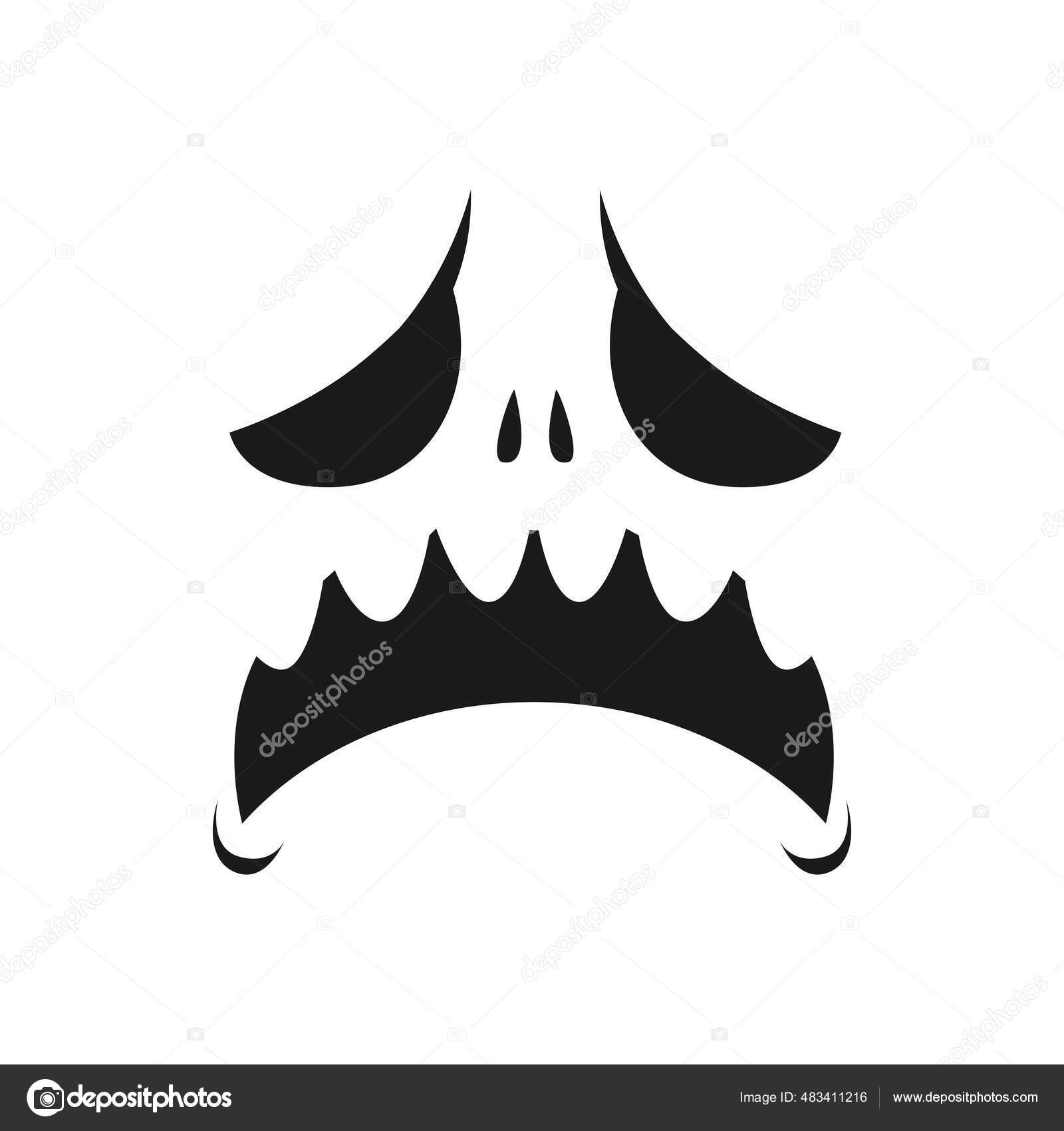 Cone De Vetor Isolado De Rosto De Monstro, Emoji De Desenho Animado De  Demônio Irritado, Emoção De Criatura Assustadora De Halloween. Demônio  Gritante Com Presas Afiadas E Olhos Vermelhos Assustadores Royalty Free