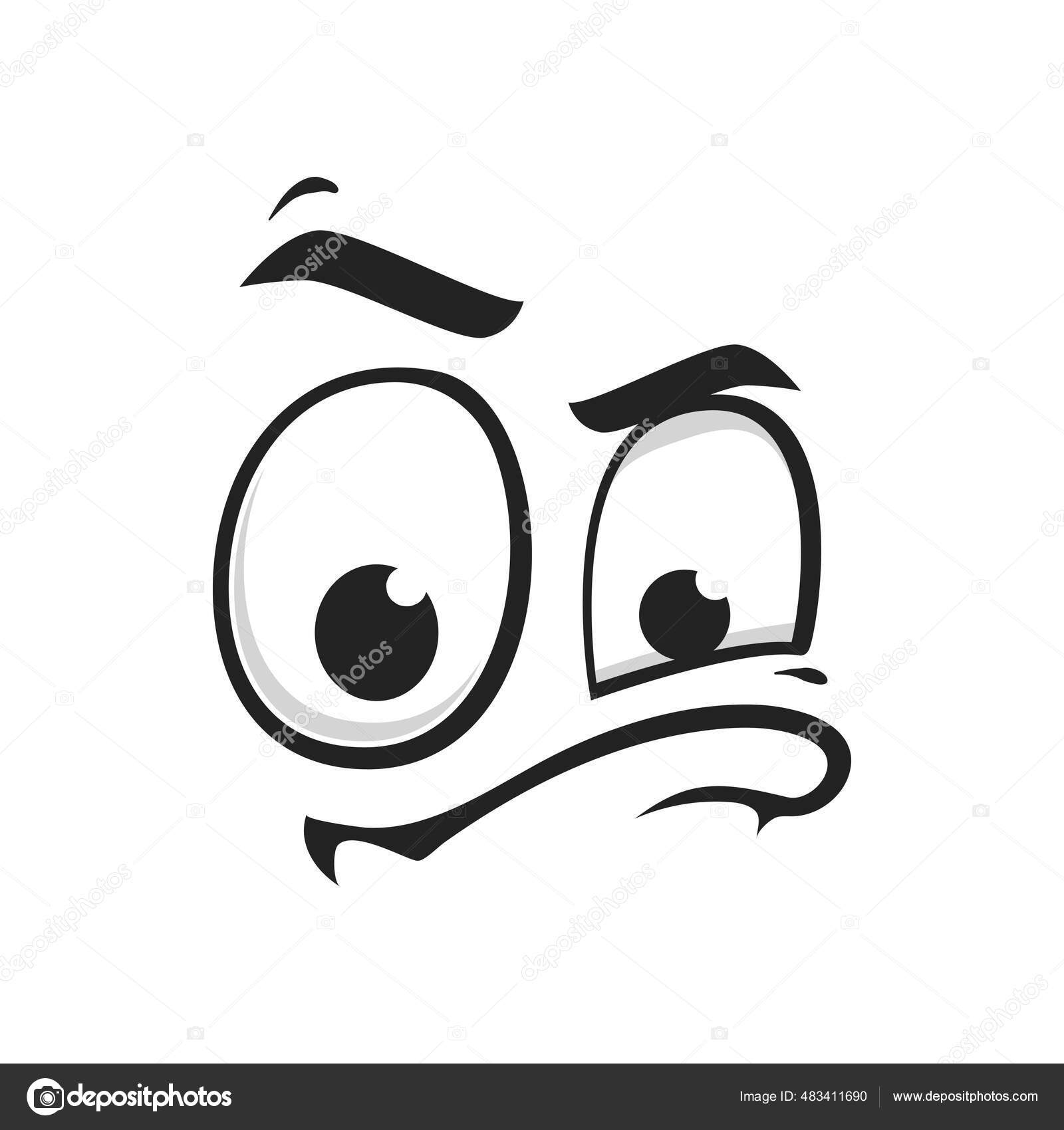 Cartoon Face Vector Icon Scared Funny Emoji Plaintive Facial