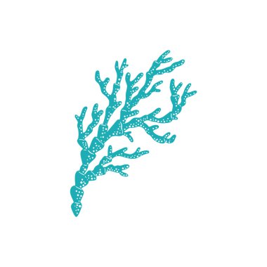 Keskin uçlu deri sert mercan ya da yalıtılmış su altı bitkisi. Deri mercanların, Karayiplerin ve Kızıldeniz bitkilerinin vektör dalı. Deniz dibi akvaryumu ve deniz yatağı bitkisinde yetişen dekorasyon.