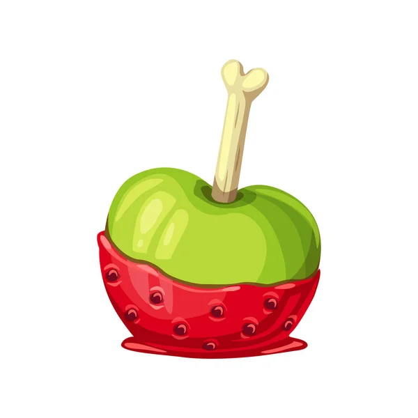 Fruit Snoep Met Appel Aardbeien Smaak Bekroond Met Menselijk Bot — Stockvector
