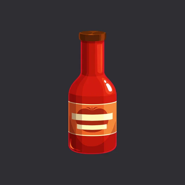 Envase Botella Ketchup Icono Salsa Tomate Aislado Recipiente Plástico Vectorial — Archivo Imágenes Vectoriales